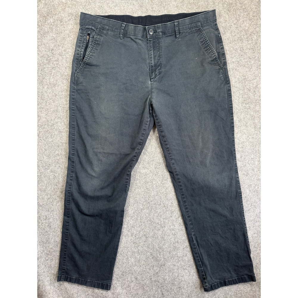 English Laundry Mens Chino Pants 38x30 Charcoal Gray Stretch Cotton Trousers